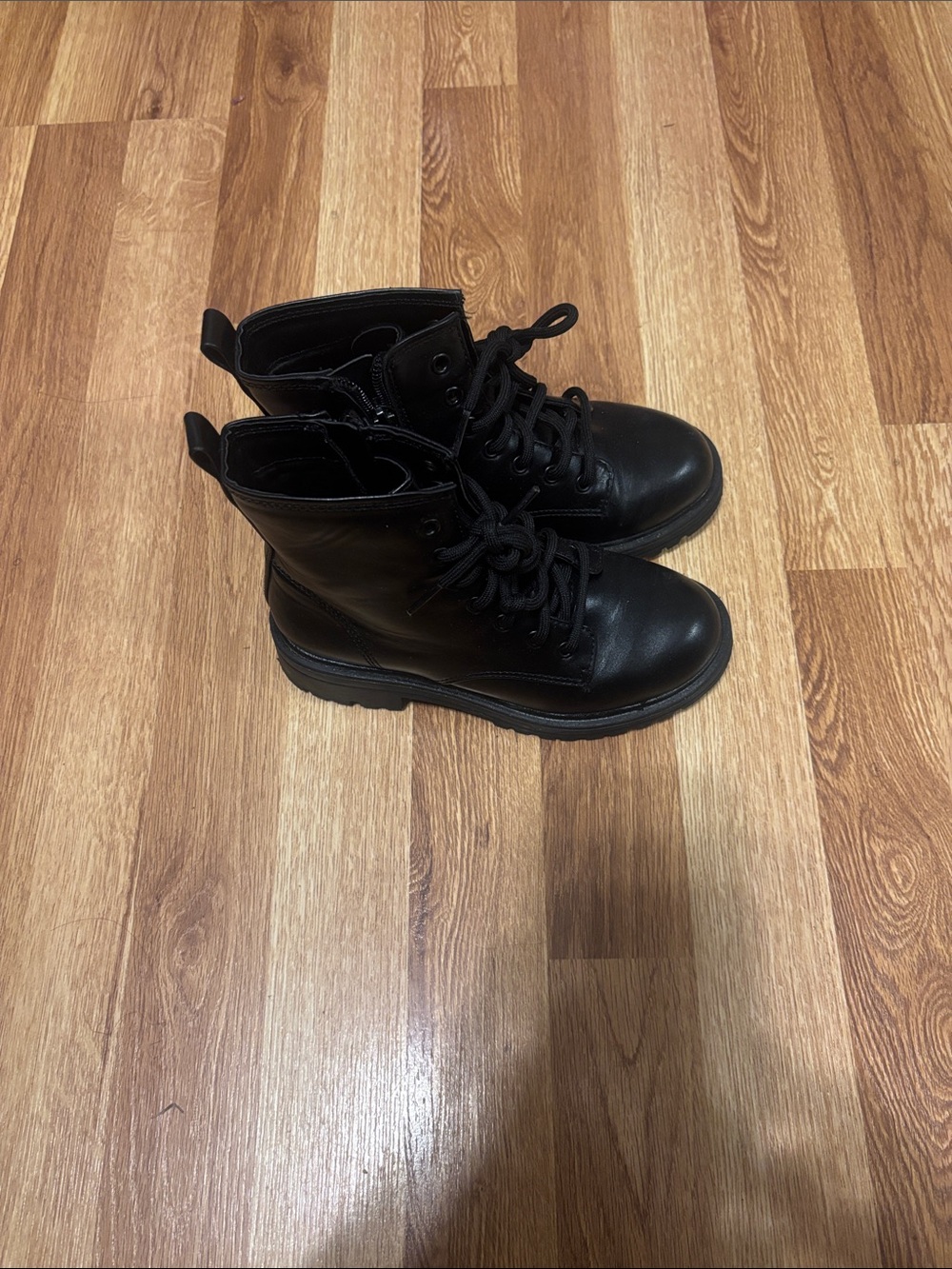 wonder nation Black Kids Lace-Up Combat Boots